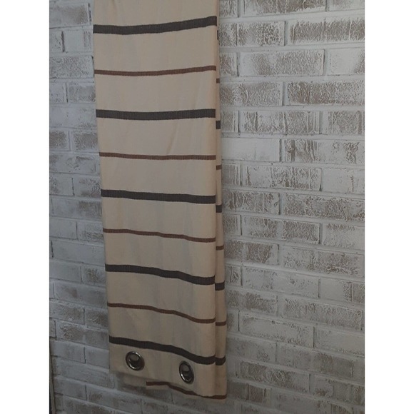 Vintage Masculine Chenille Stripe Embossed Curtains 52x85 JC Penney - Picture 2 of 5